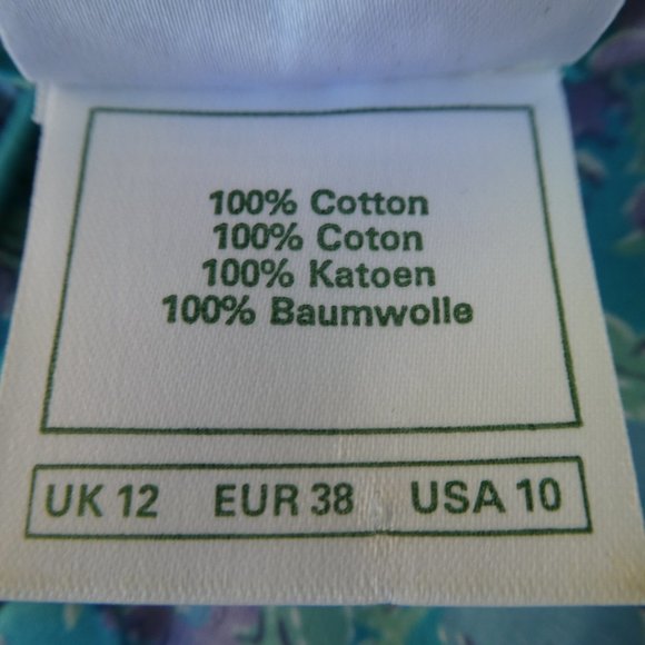 Laura Ashley Vintage Midi Blue Purple Floral Pleated Full Skirt Puff Sleeve Zip - Picture 10 of 11